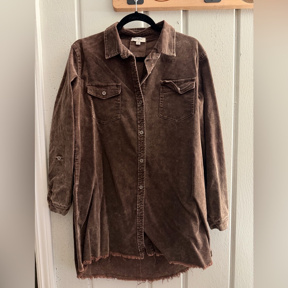 Umgee Chocolate Brown Corduroy Dress size Small